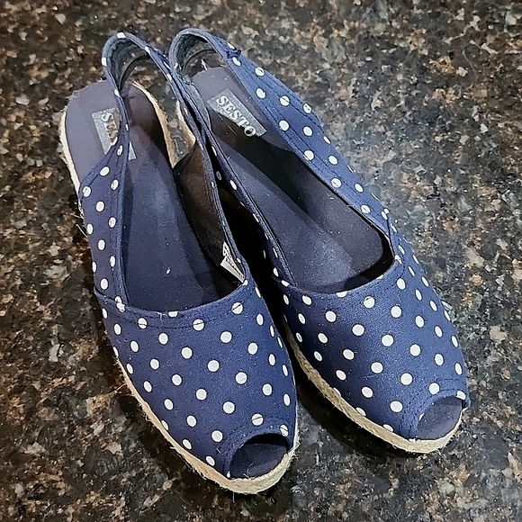Sesto Espadrilles Size 7 Navy - Picture 1 of 6